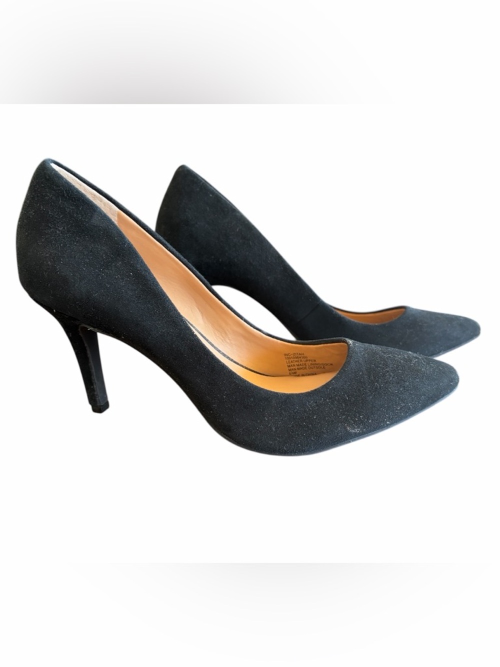 NWOT INC Zitan Black Suede Leather High-Heel Pump Size 61/2 M